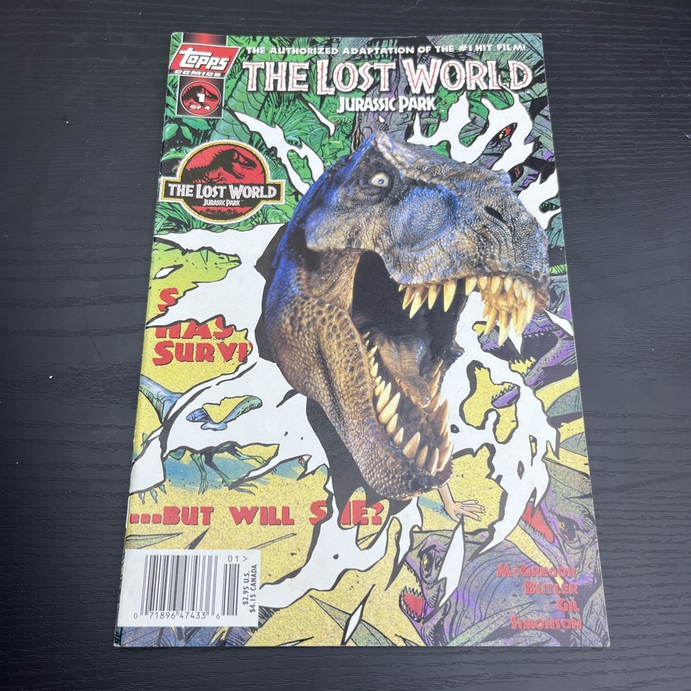 The Lost World Jurassic Park #1 Butler T-Rex Photo Cover Variant B Topps 1997